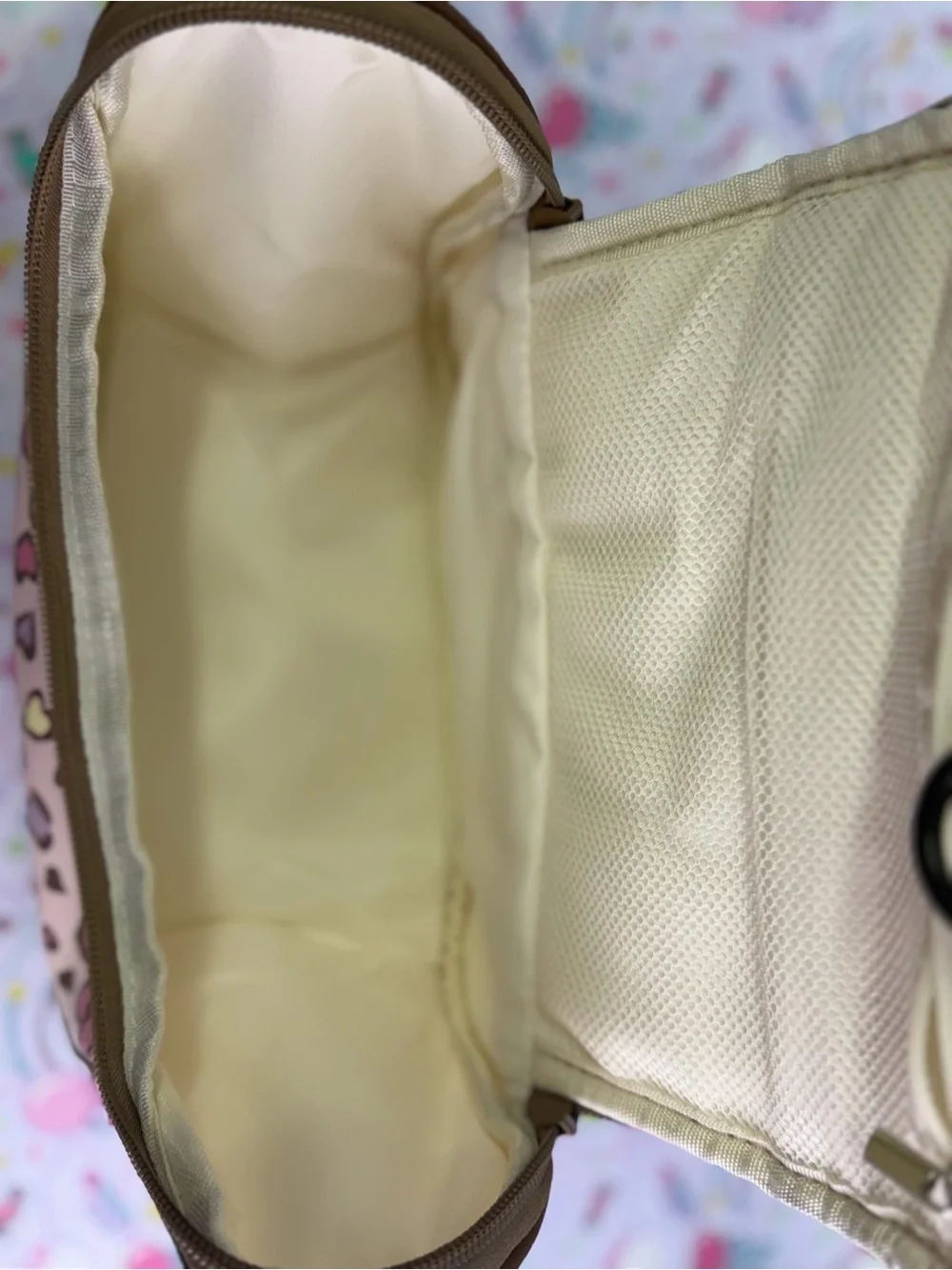 Hello Kitty Pink Leopard Print Makeup Bag with Top Handle